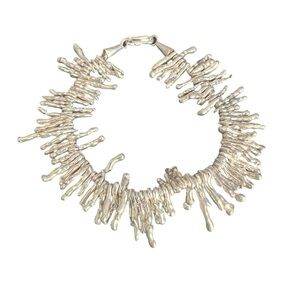 Amazing Vintage Handmade Cast Sterling Bracelet Shaped Like Sea Urchin Spikes